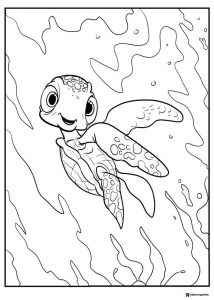 Squirt the Sea Turtle Coloring Page