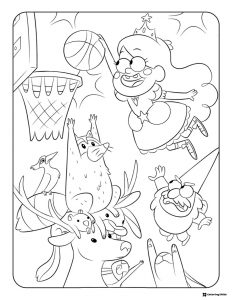 Star Butterfly playing basketball coloring page
