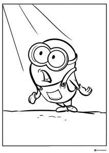 Startled Minion looking up coloring page