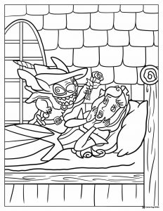 Stitch Waking Sleeping Beauty Coloring Page