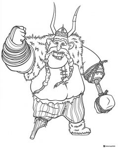 Stoick the Vast with hammer coloring page