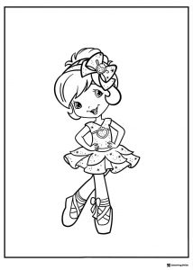 Strawberry Shortcake coloring page in a ballerina dress