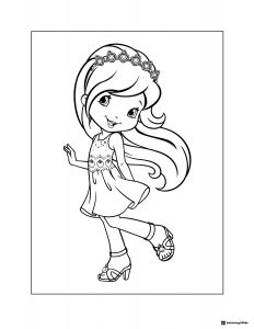 Strawberry Shortcake coloring page wearing a tiara