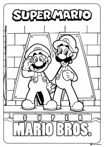 Super Mario Bros. title coloring page