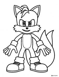 Tails Coloring Page Standing