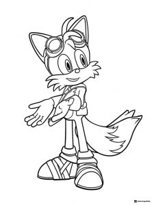 Tails Coloring Page with Goggles