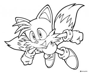 Tails Coloring Sheet Flying
