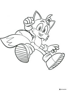 Tails Coloring Sheet Running