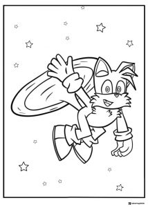 Tails flying headfirst coloring page