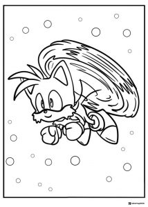 Tails spinning tails coloring page