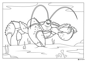 Tamatoa Coloring Sheet a giant crab smiling on the ocean floor