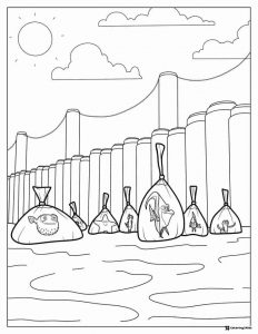 Tank Gang in Bags Coloring Page with Sydney Skyline
