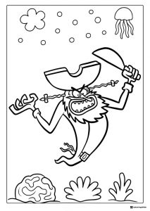 The Flying Dutchman with sword Coloring Page
