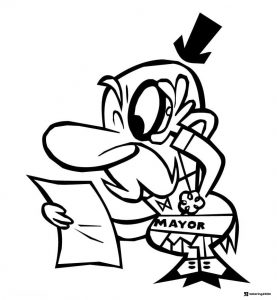 The Mayor Powerpuff Girls Coloring Page Reading Paper