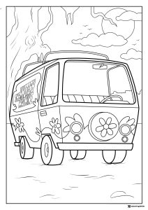 The Mystery Machine van coloring page