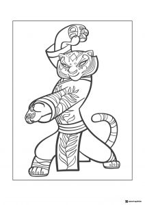 Tigress in fighting stance coloring sheet