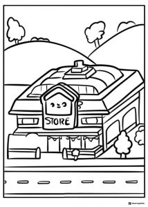 Toca Boca store and landscape coloring page