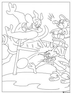 Tom and Jerry playing volleyball Spike as referee