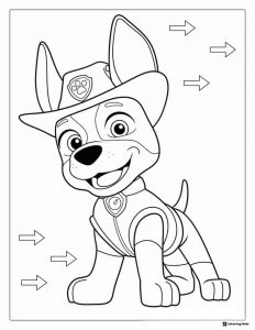 Tracker Coloring Page with Cowboy Hat and Arrows
