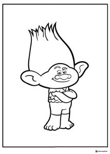 Trolls Branch with crossed arms coloring page