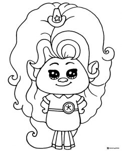 Trolls Delta Dawn with guitar and lasso coloring