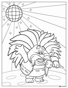 Trolls Gristle Sr. singing under a disco ball