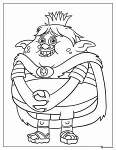 Trolls Prince Gristle Jr. with a crown coloring