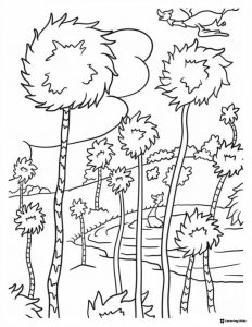 Truffula Trees Landscape Coloring Sheet