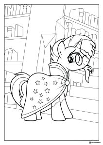 Twilight Sparkle wearing cloak in library coloring