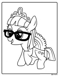 Twilight Sparkle wearing glasses coloring page