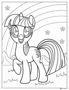 Twilight Sparkle with rainbow My Little Pony coloring
