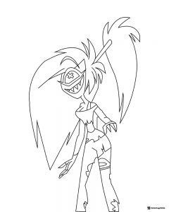 Vaggie Coloring Page with Spiked Hair