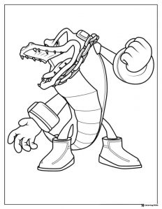 Vector the Crocodile Coloring Page with Chain