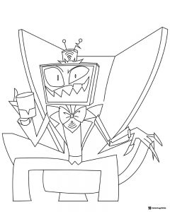 Vox Coloring Page Holding Drink