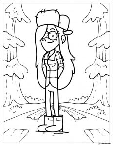 Wendy Corduroy Coloring Page in Forest