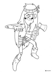 Wendy Corduroy with axe coloring sheet