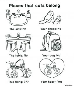 Where Does Pusheen Belong Coloring Page