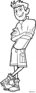 Wild Kratts Chris Kratt with crossed arms coloring page