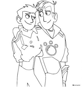 Wild Kratts Chris and Martin Kratt together coloring page