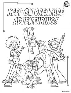 Wild Kratts crew and Keep On Creature Adventuring coloring page