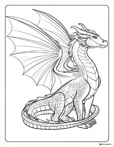 Wings of Fire Adult Dragon Coloring Page