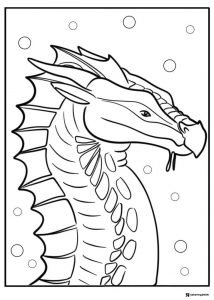 Wings of Fire Dragon Head Close up Coloring Page