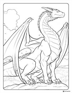 Wings of Fire Dragon Standing Coloring Page
