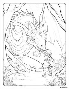 Wings of Fire Dragon and Human Coloring Sheet