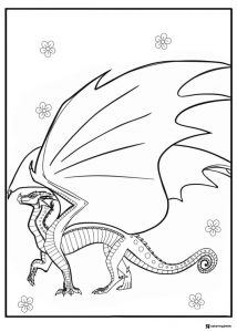 Wings of Fire Dragon with Detailed Wings Coloring Page