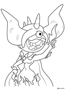 Xylos the demon Coloring Sheet pointing