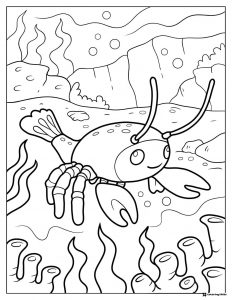 Yugo from Octonauts in an underwater scene coloring page