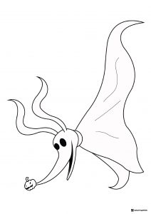 Zero the Ghost Dog Flying Coloring Page
