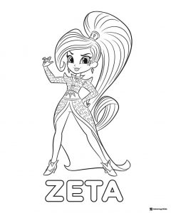 Zeta in a stylish outfit Coloring Page