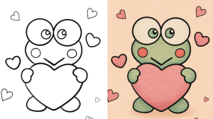 keroppi coloring pages